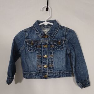 EUC Baby GAP Blue Denim Jacket Button Accents Toddler Girls Size 18-24 Months